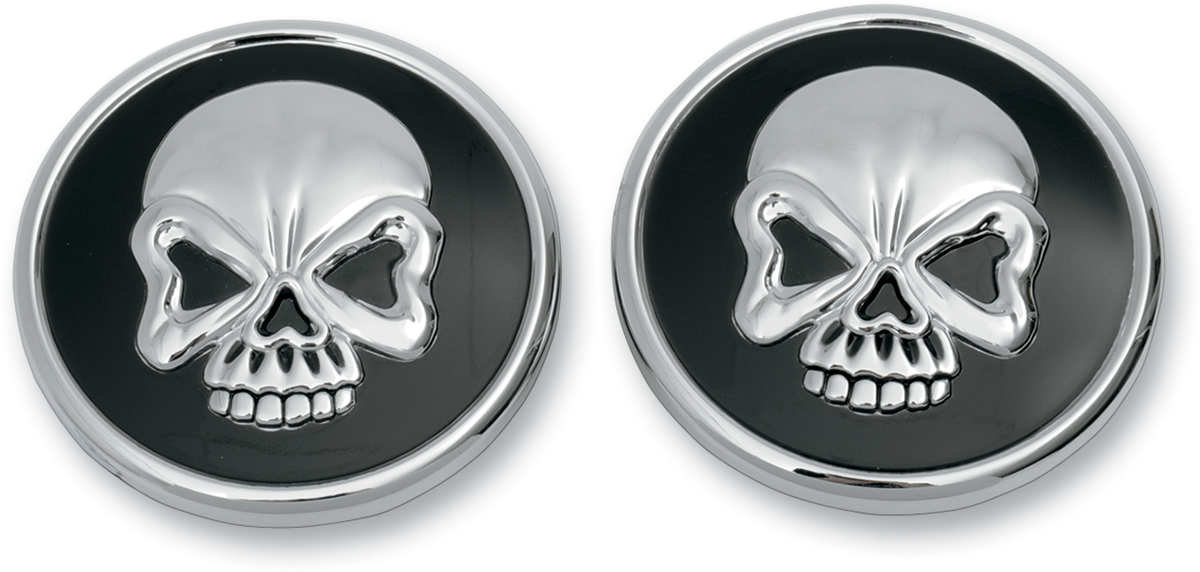 DRAG SPECIALTIES Skull Gas Caps - Screw-In Vented & Non-Vented - Pair 012716