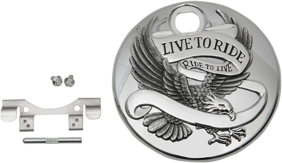 DRAG SPECIALTIES "Live to Ride" Console Door - Chrome T22-0150CA