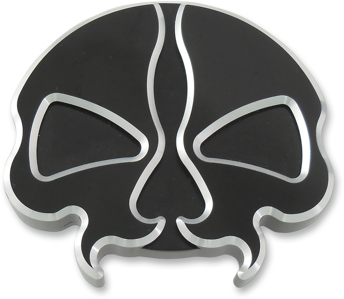 DRAG SPECIALTIES Gas Cap - Vented - Split Skull - Black 78048B