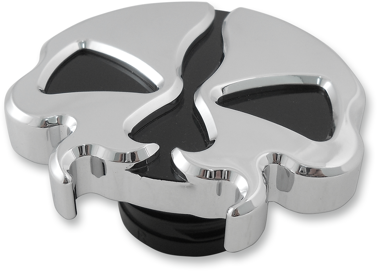 DRAG SPECIALTIES Gas Cap - Non-Vented - Split Skull - Chrome 78049