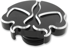 DRAG SPECIALTIES Gas Cap - Non-Vented - Split Skull - Black 78049B