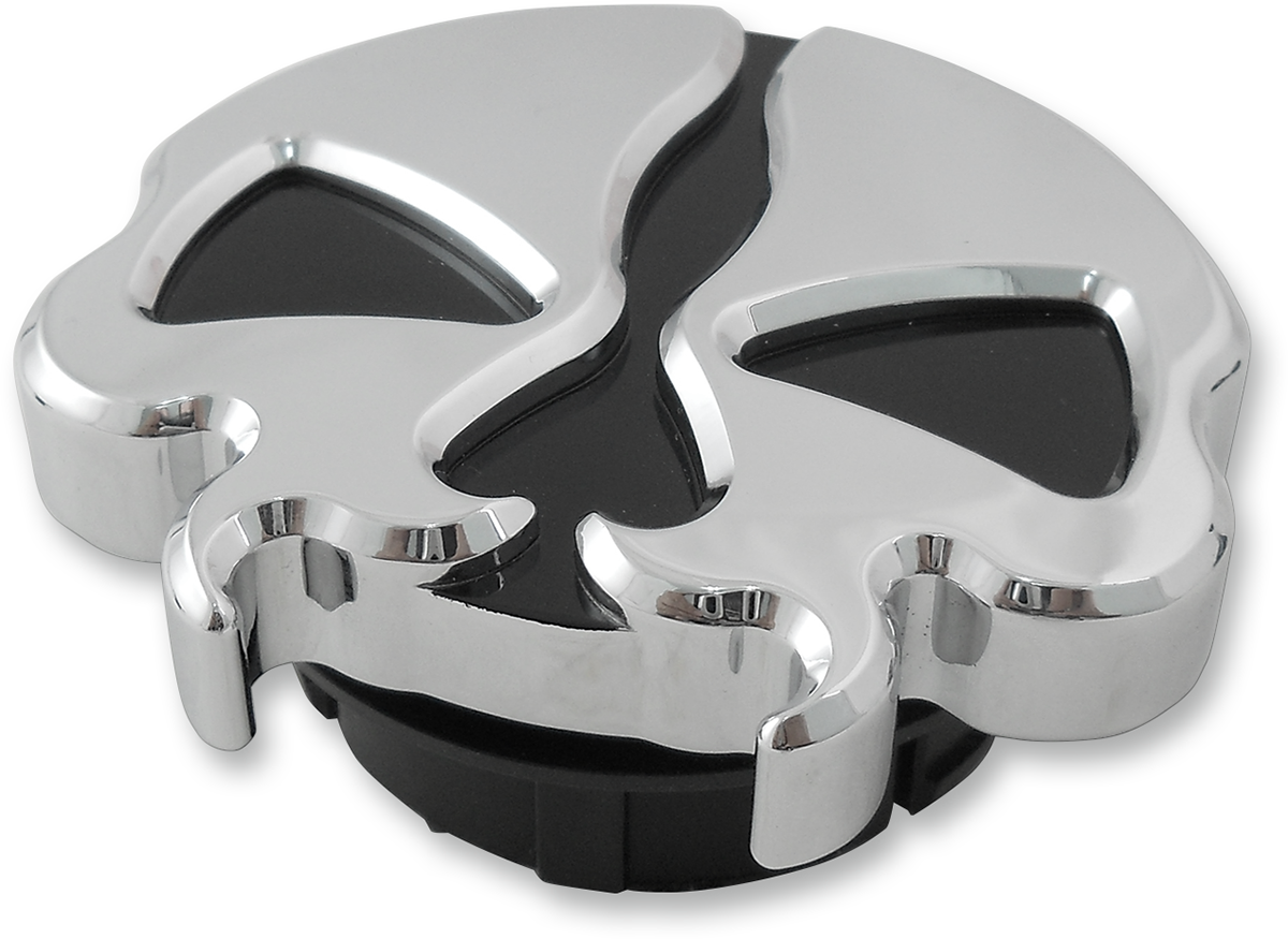 DRAG SPECIALTIES Gas Cap - Dummy - Split Skull - Chrome 78050
