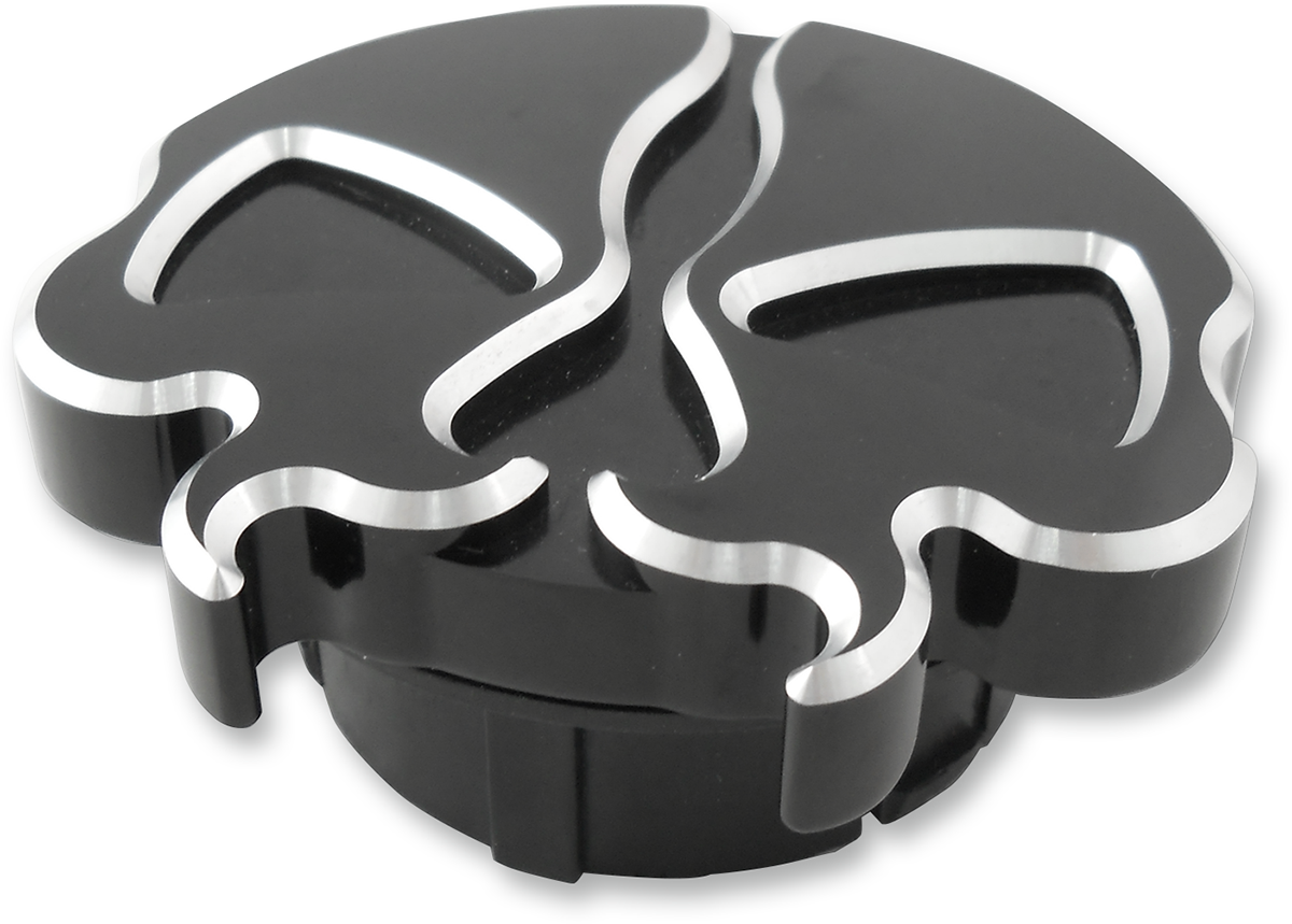 DRAG SPECIALTIES Gas Cap - Dummy - Split Skull - Black 78050B