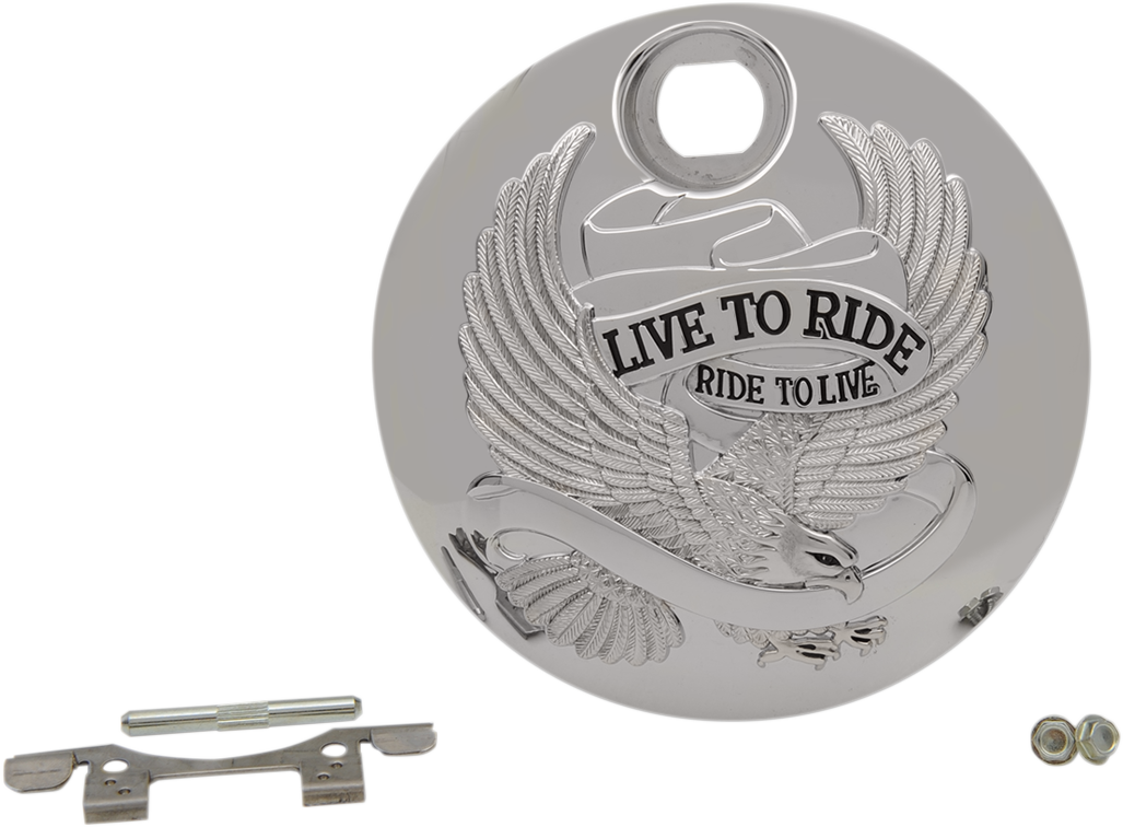 DRAG SPECIALTIES "Live to Ride" Console Door - Chrome T22-0151CA