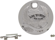 DRAG SPECIALTIES "Live to Ride" Console Door - Chrome T22-0151CA