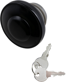 DRAG SPECIALTIES Screw-In Locking Gas Cap - Vented - Gloss Black 03-0320AB-A