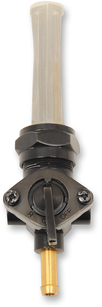 DRAG SPECIALTIES Fuel Petcock - Downward - Gloss Black - 22 mm 03-0040B