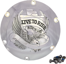 DRAG SPECIALTIES Derby Cover - Live to Ride - 6-Hole - Chrome - '04-'22 Sportster 33-0067CG