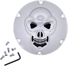 DRAG SPECIALTIES Skull Derby Cover - Chrome - 6-Hole 33-0067SKD