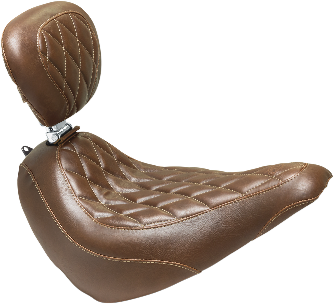 MUSTANG Seat - Wide Tripper™ Solo - with Backrest - Diamond - Brown 83052