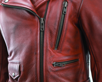 Kuryakyn Leather By River Road Arabian Spice Leather Jacket Red Womens - Small