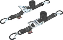 Tie Down Ratchet Sec Hook 1.5"X6' Black Pair