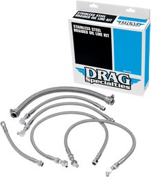 DRAG SPECIALTIES Oil Line Kit - Stainless Steel - Softail 606001