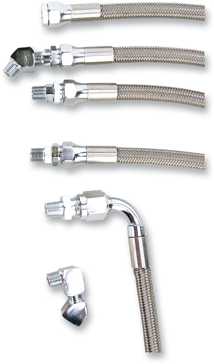 DRAG SPECIALTIES Oil Line Kit - Stainless Steel - FXR 606004