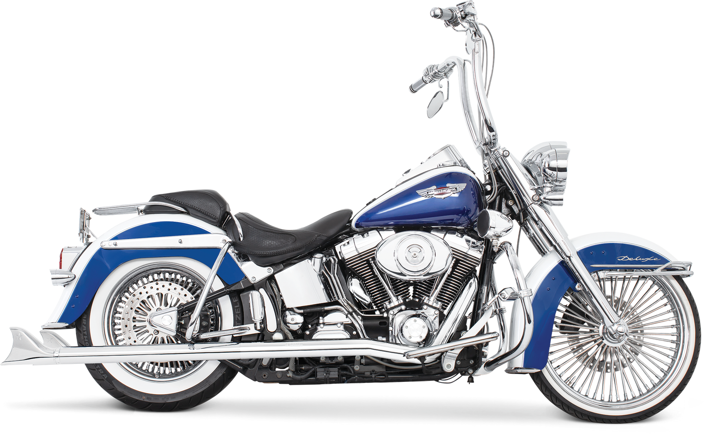 Sharktail Duals Chrome 2.5"Odx32" `97 06 Softail