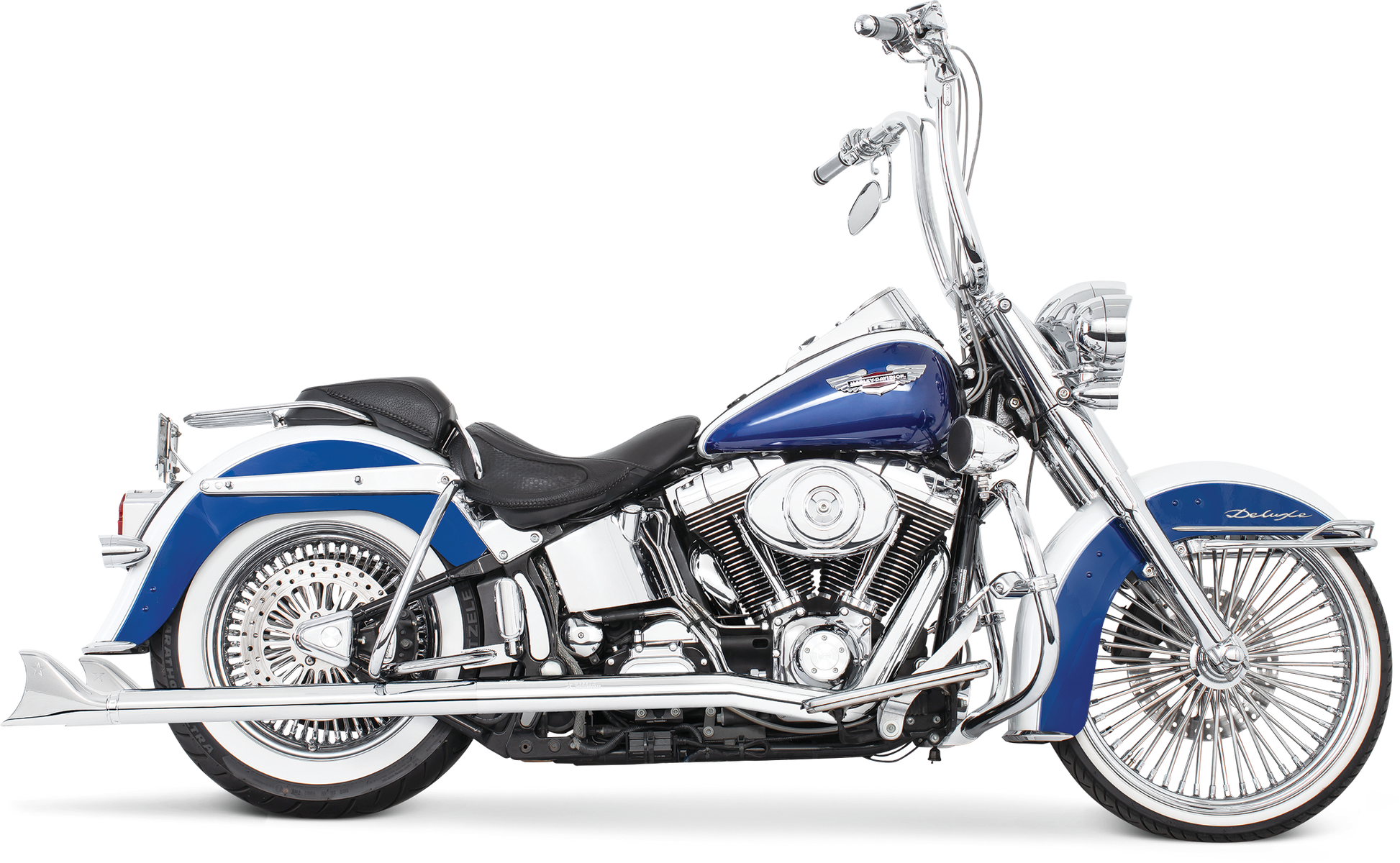 Sharktail Duals Chrome 2.5"Odx32" `97 06 Softail