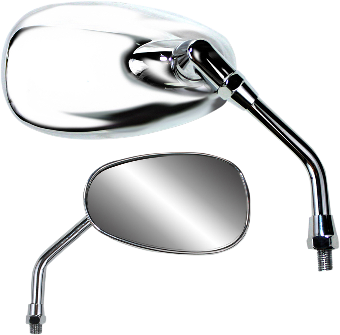 PARTS UNLIMITED Mirror - American-Style/Standard - Side View - Oval - Chrome - 5-1/2" - Each 17030