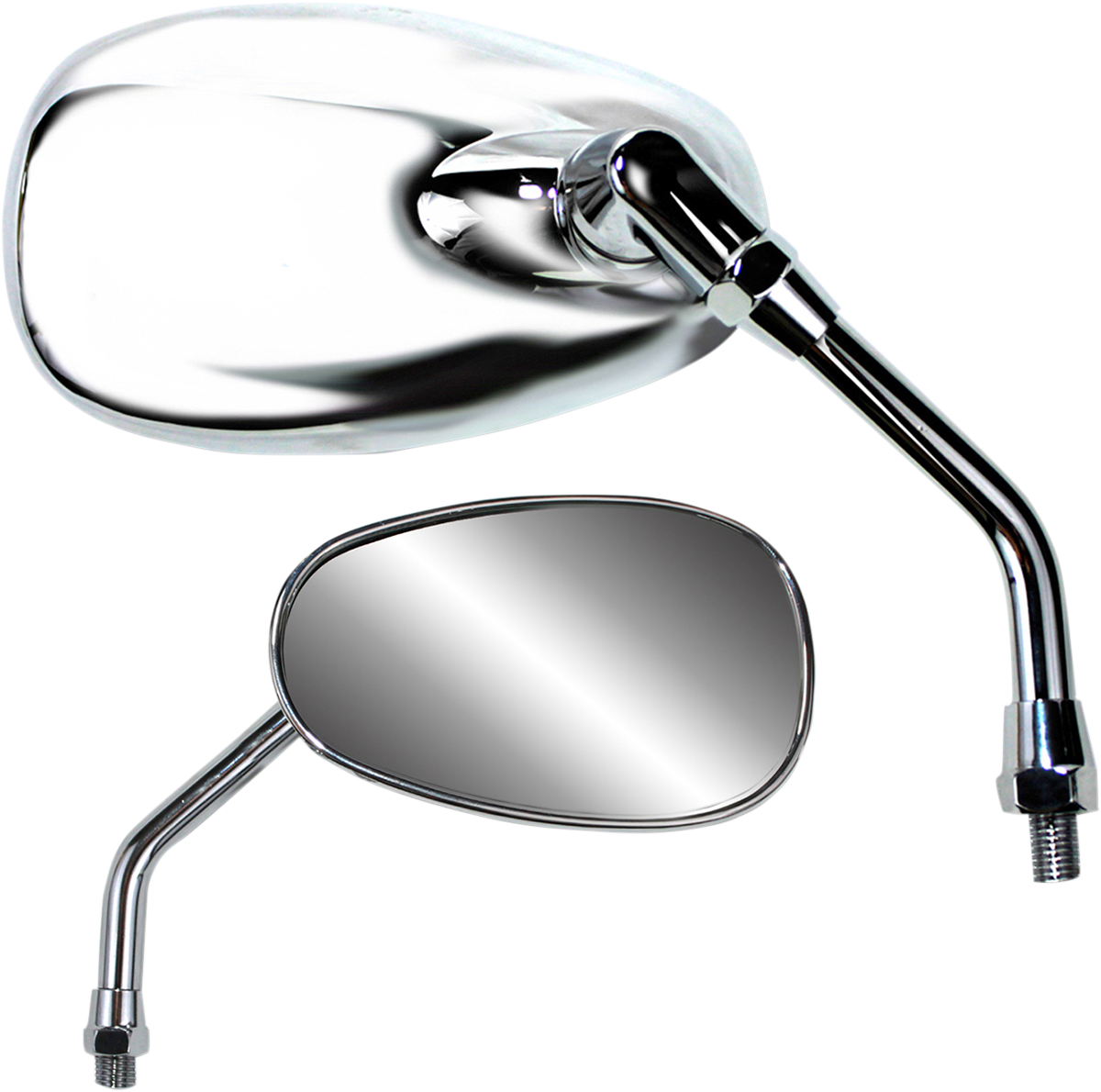 PARTS UNLIMITED Mirror - American-Style/Standard - Side View - Oval - Chrome - 5-1/2" - Each 17032
