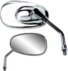 PARTS UNLIMITED Mirror - American-Style/Mini - Side View - Oval - Chrome - 4-3/4" - Each 17034