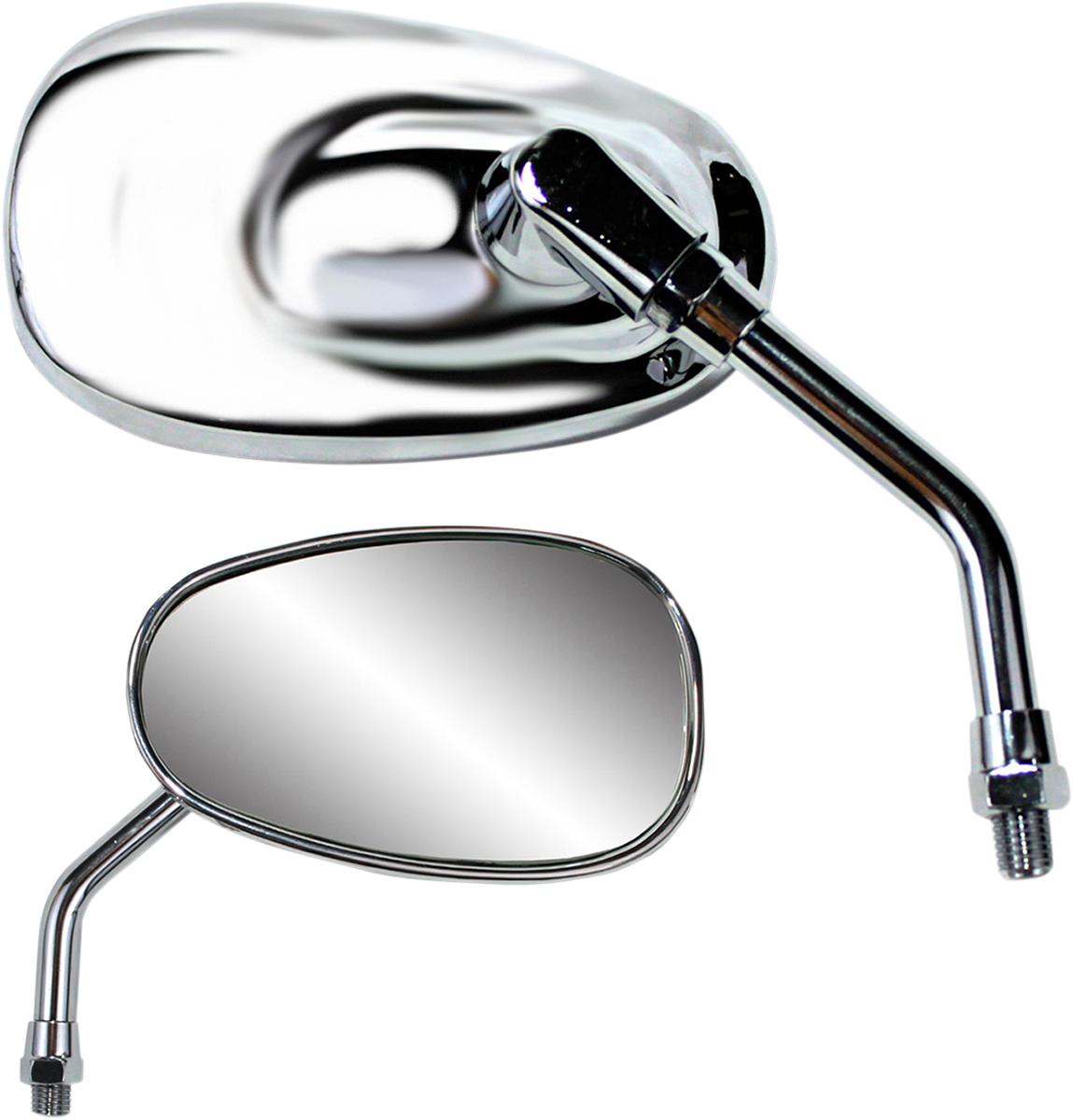 PARTS UNLIMITED Mirror - American-Style/Mini - Side View - Oval - Chrome - 4-3/4" - Each 17037
