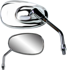 PARTS UNLIMITED Mirror - American-Style/Mini - Side View - Oval - Chrome - 4-3/4" - Each 17037