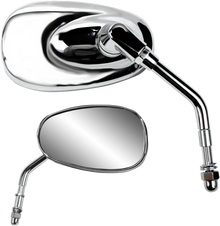 PARTS UNLIMITED Mirror - Side View - Oval - Short - Chrome 17043