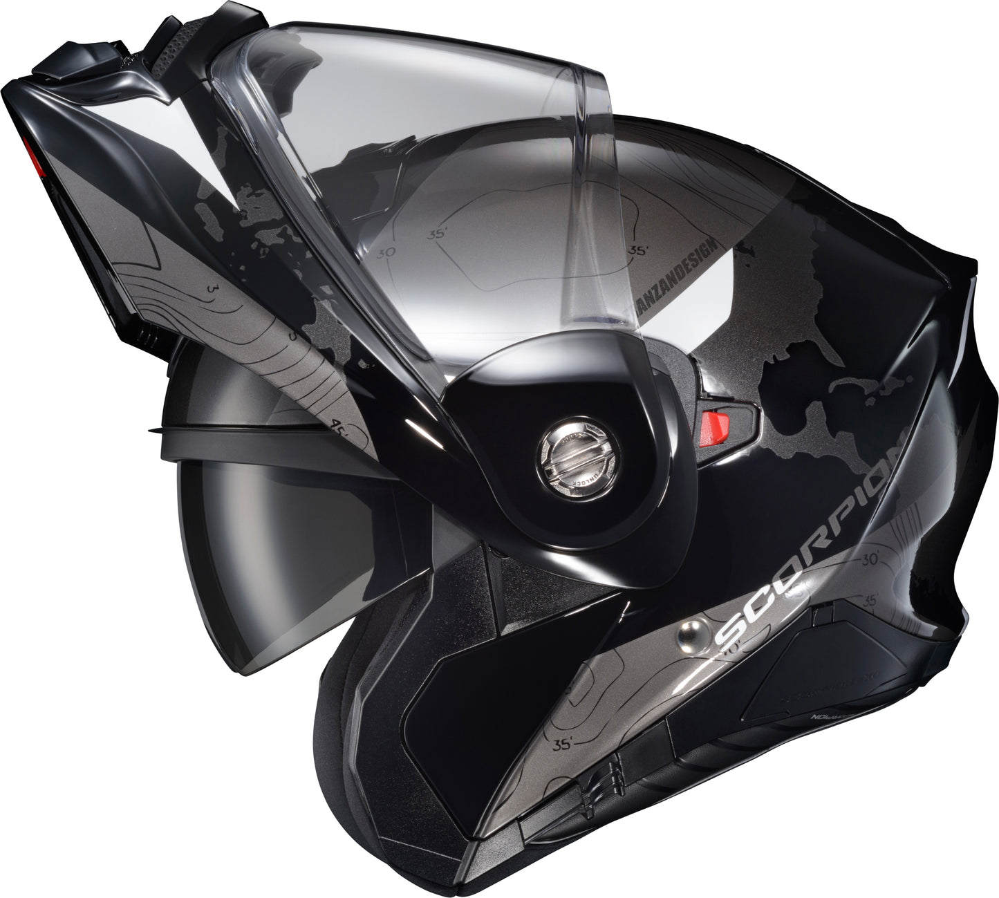 Exo At960 Modular Helmet Topographic Black/White 3x