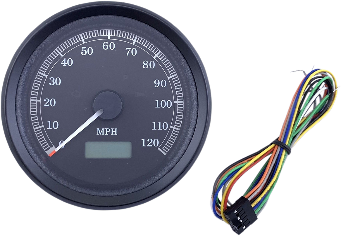 DRAG SPECIALTIES Universal 3-3/8" Programmable Electronic Speedometer - MPH - Black Face - Black Bezel T21-69A3BBDSR