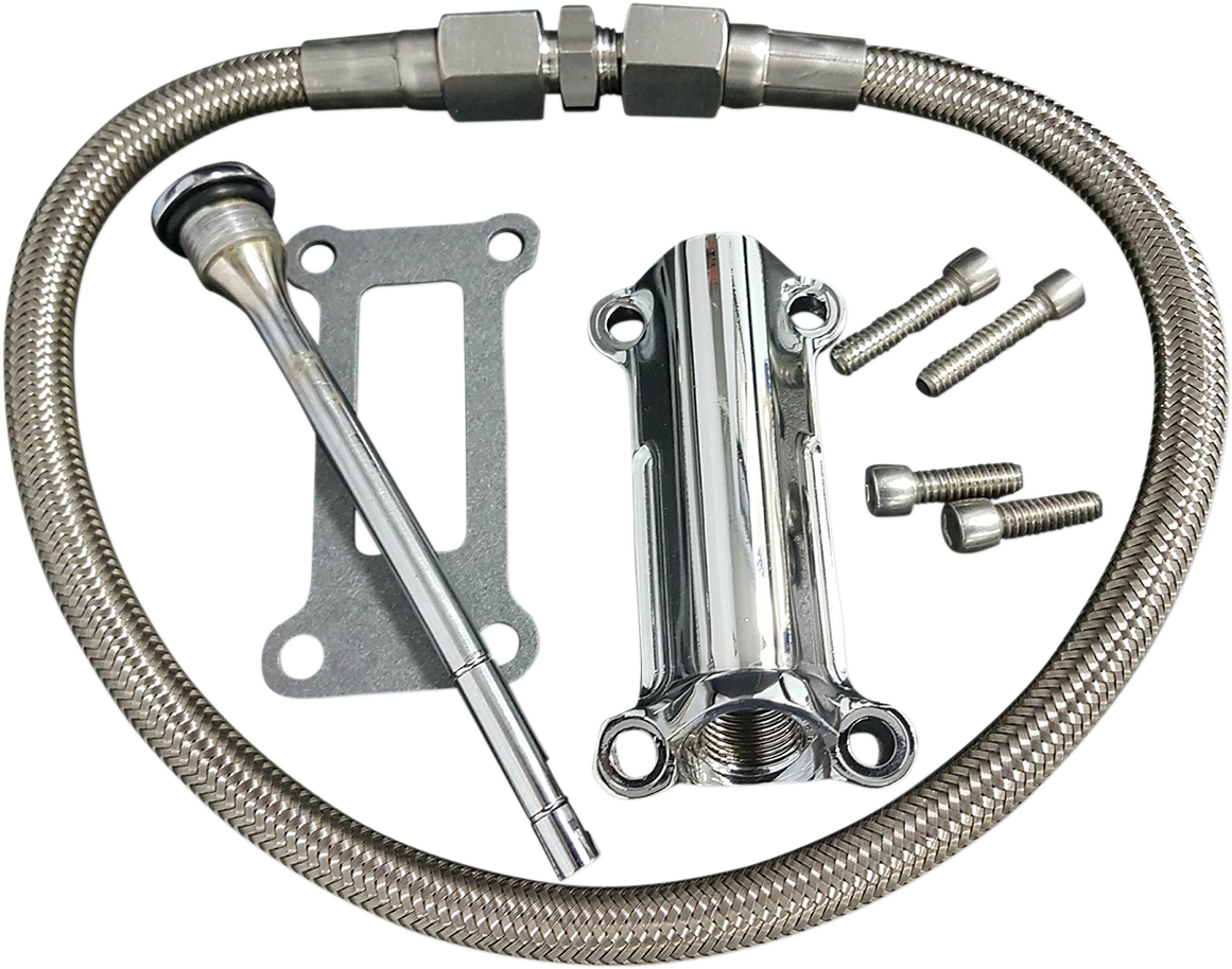 DRAG SPECIALTIES Engine Oil Spout Kit - Chrome - 93'-98' Touring 323055