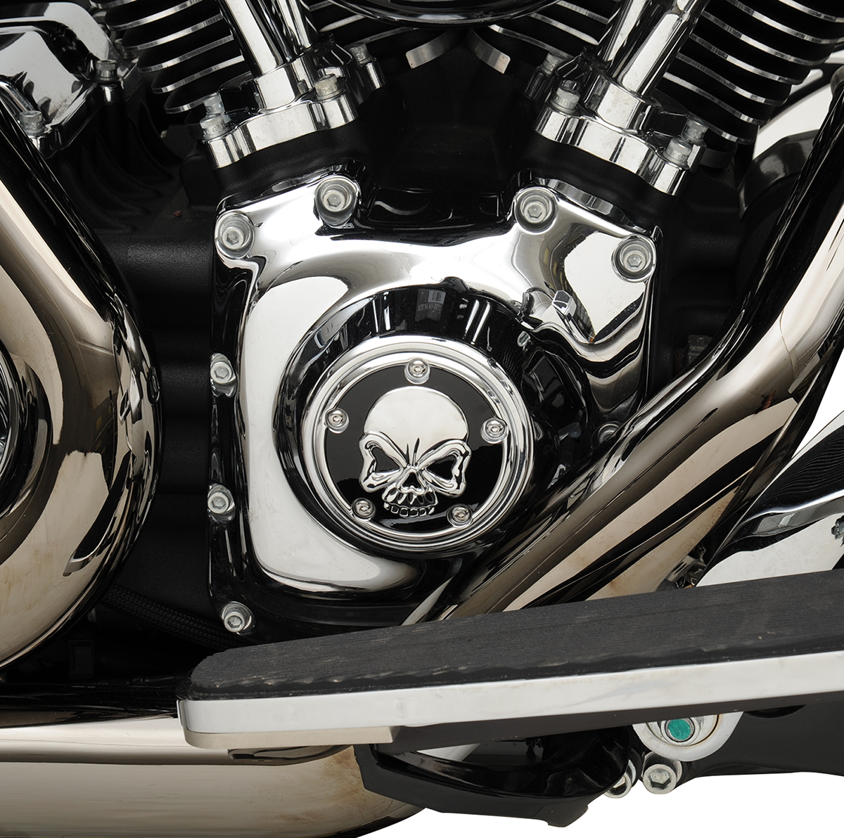 DRAG SPECIALTIES Skull Points Cover - Chrome - 5 Hole 301711