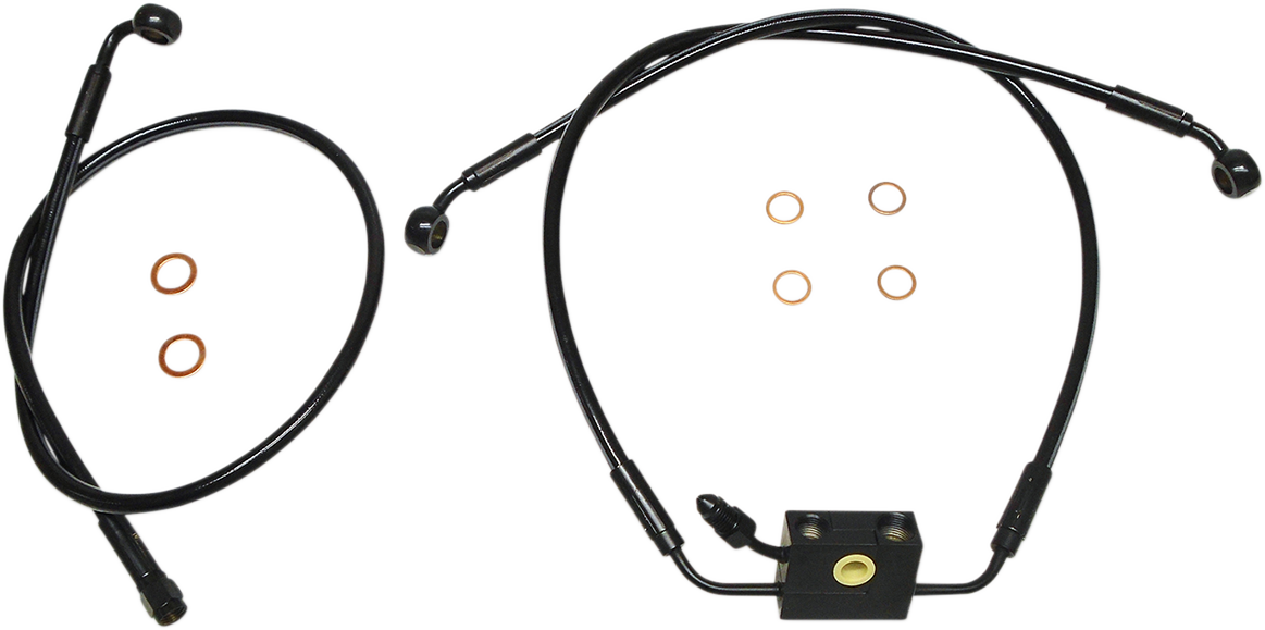 MAGNUM SHIELDING Brake Line - XR - Dual Disc - ABS - Black - Softail SBB1335-26