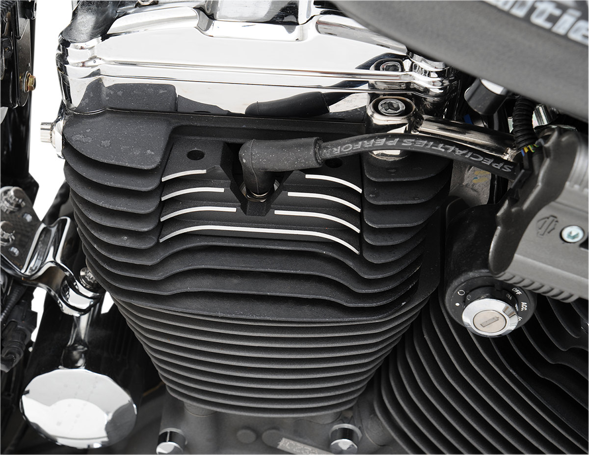 DRAG SPECIALTIES Spark Plug Cover - Wrinkle Black - Sportster 63426