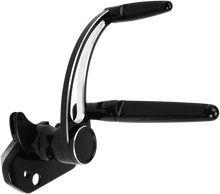 HAWG HALTERS Forward Control - '14+ FLH - Black Anodized - Extended - Folding Rubber Inlay Pegs -Solid Lever FCK-F14AE-FR