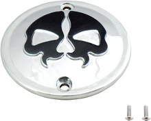 DRAG SPECIALTIES Points Cover - Chrome - Black Skull - 2 Hole - Sportster 78042