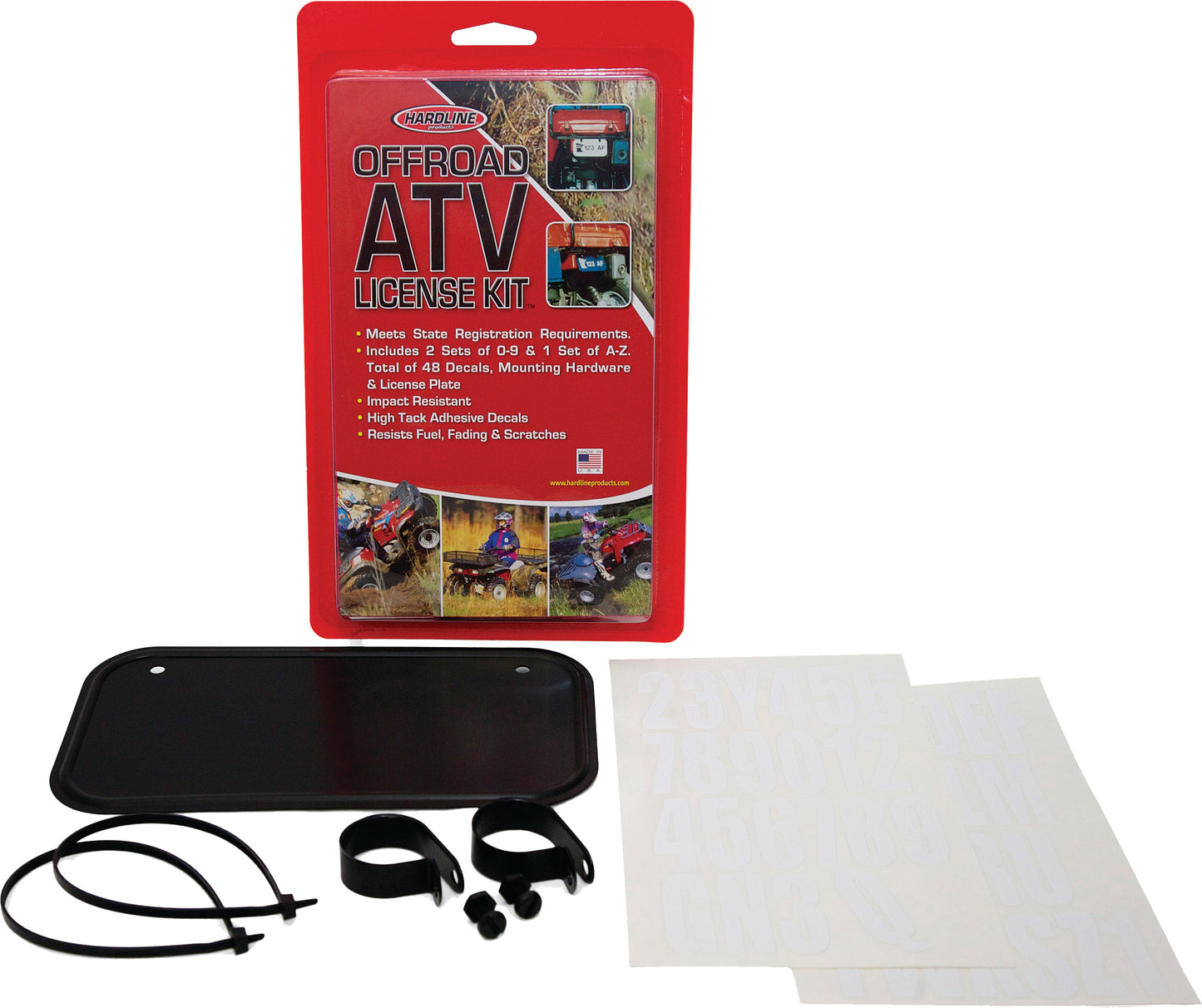 Atv License Plate Kit Black Aluminum