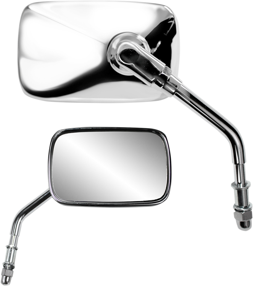 PARTS UNLIMITED Mirror - Side View - Rectangle - Short - Chrome 17059