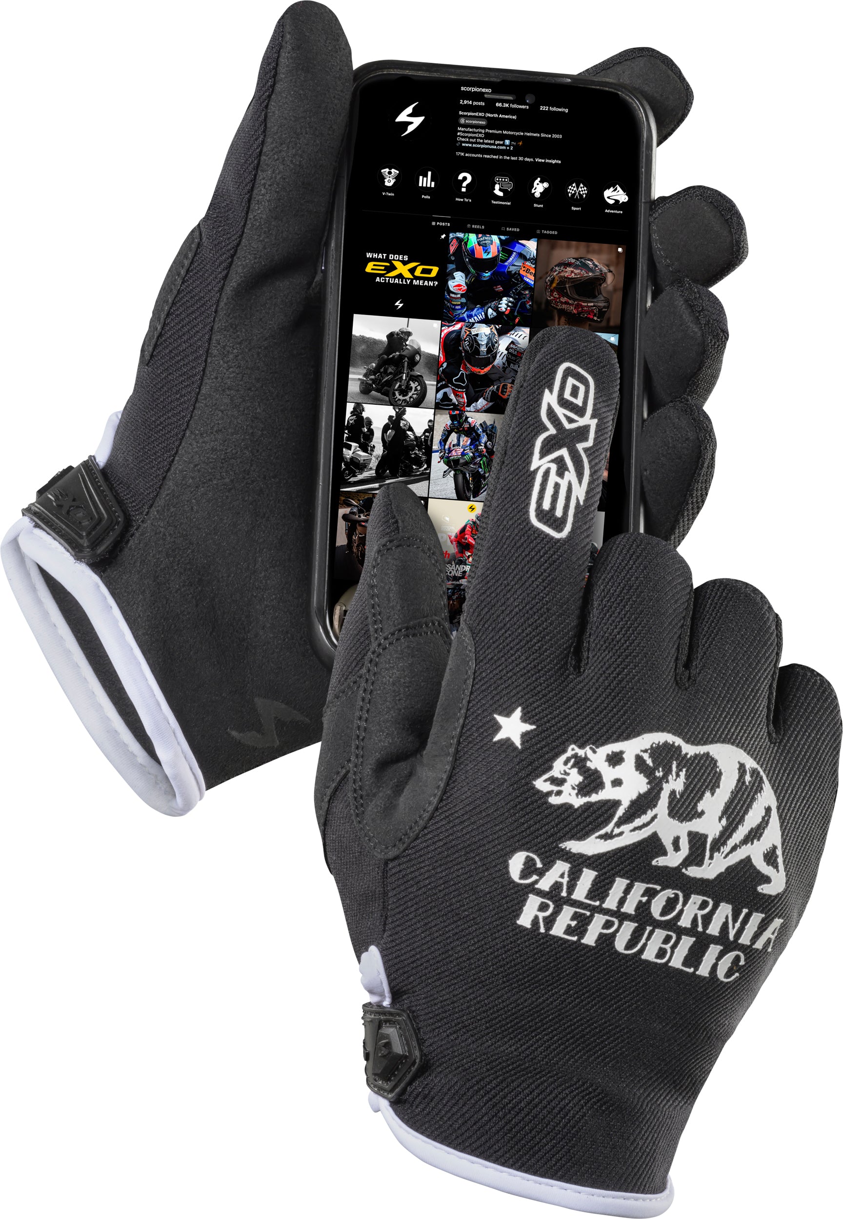 Moto Flex Gloves Golden State Black/White Md