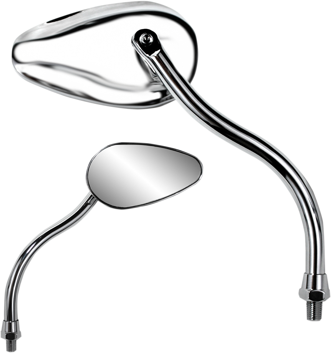 PARTS UNLIMITED Mirror - X-Treme Mini - Side View - Teardrop - Standard - Long - Chrome - Each 17061