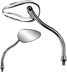 PARTS UNLIMITED Mirror - X-Treme Mini - Side View - Teardrop - Standard - Long - Chrome - Each 17061