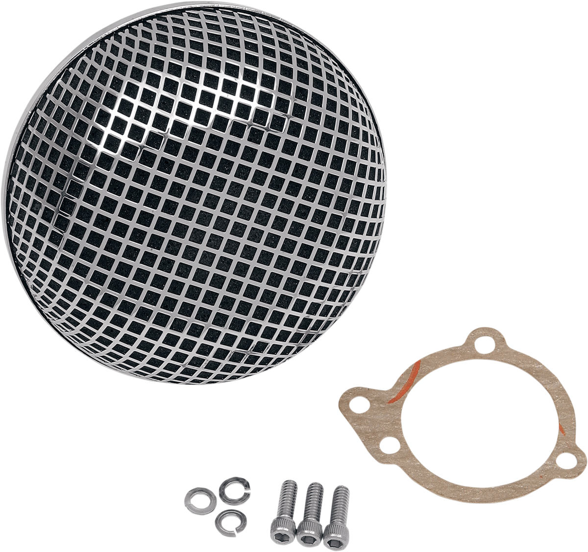 DRAG SPECIALTIES "Bob" Retro-Style Air Cleaner Kit - Chrome 14-0110CV