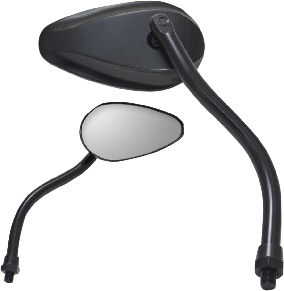 PARTS UNLIMITED Mirror - X-Treme Mini - Side View - Teardrop - Standard - Long - Black - Each 17062