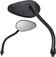 PARTS UNLIMITED Mirror - X-Treme Mini - Side View - Teardrop - Standard - Long - Black - Each 17062