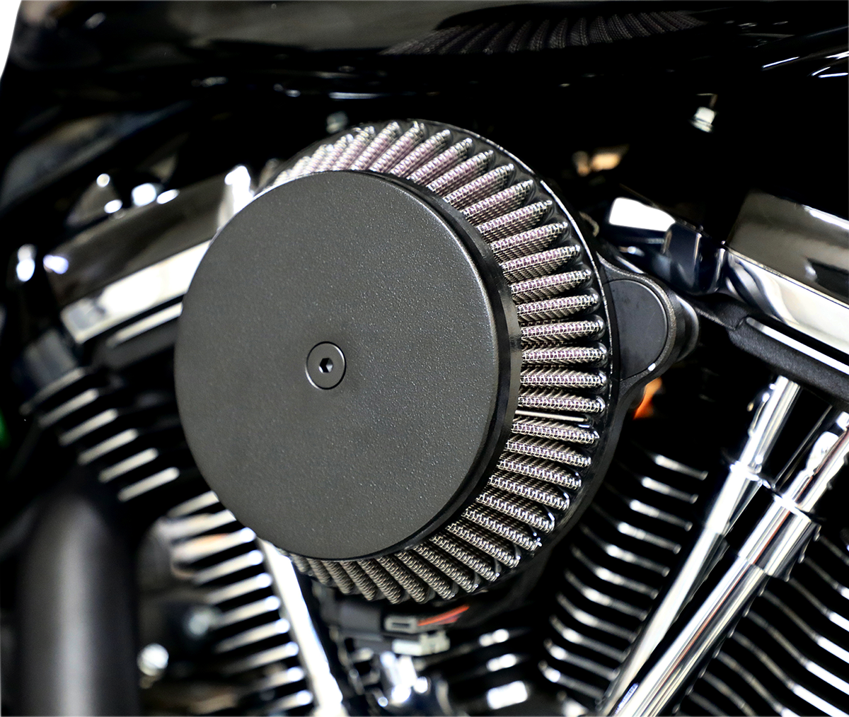 LA CHOPPERS Plain Cover Big Air Cleaner Kit - Black LA-2392-00B