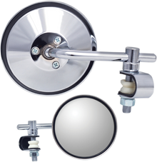 PARTS UNLIMITED Mirror - Side View - Round - Chrome - Short - Each 17075