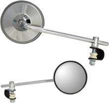 PARTS UNLIMITED Mirror - Side View - Round - Chrome - Long - Each 17076