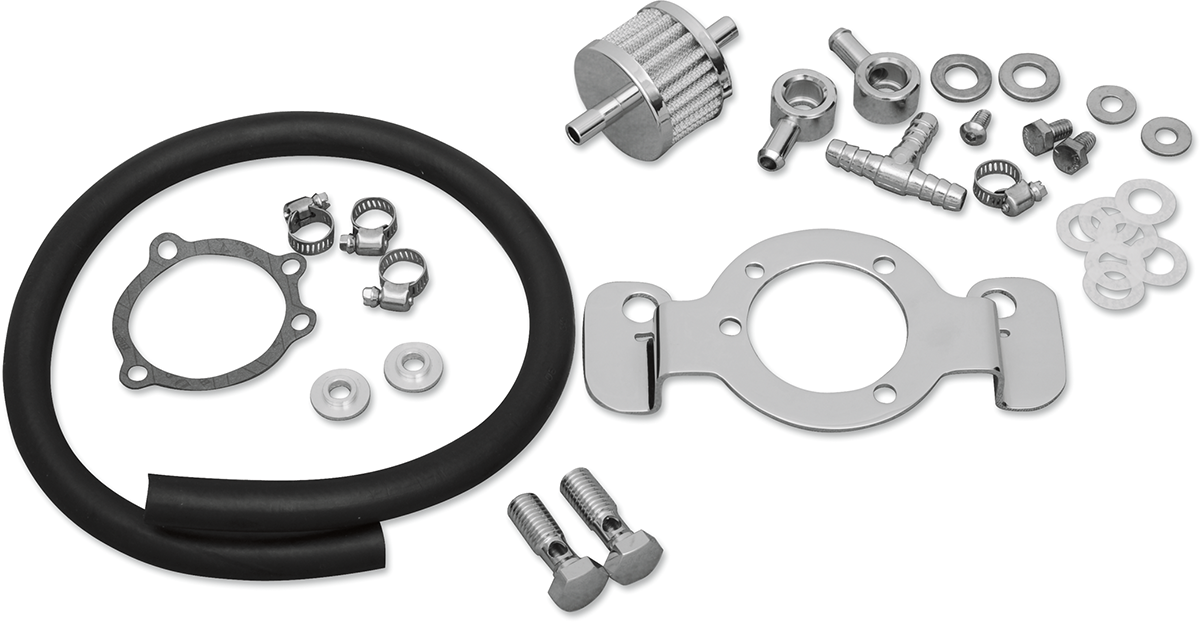DRAG SPECIALTIES Crankcase Breather with Support Bracket Kit - Sportster 120179