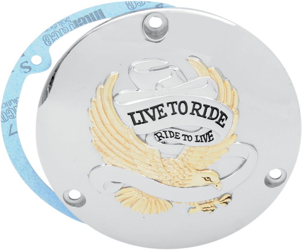 DRAG SPECIALTIES Live to Ride Derby Cover - 3 Hole - Gold 33-0010DA