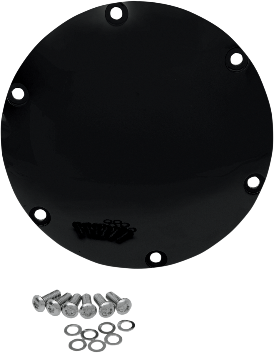 DRAG SPECIALTIES Derby Cover - Gloss Black - 6 Hole - '04-'22 Sportster 301496