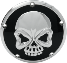 DRAG SPECIALTIES Derby Cover - Chrome/Black - Skull 301019