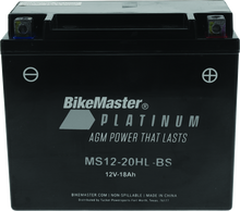 BikeMaster AGM Battery - MS12-20HL-BS
